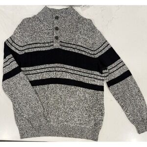 Croft & Barrow Men's Button Up Knitted Pullover Sweater 100% Cotton Size Large